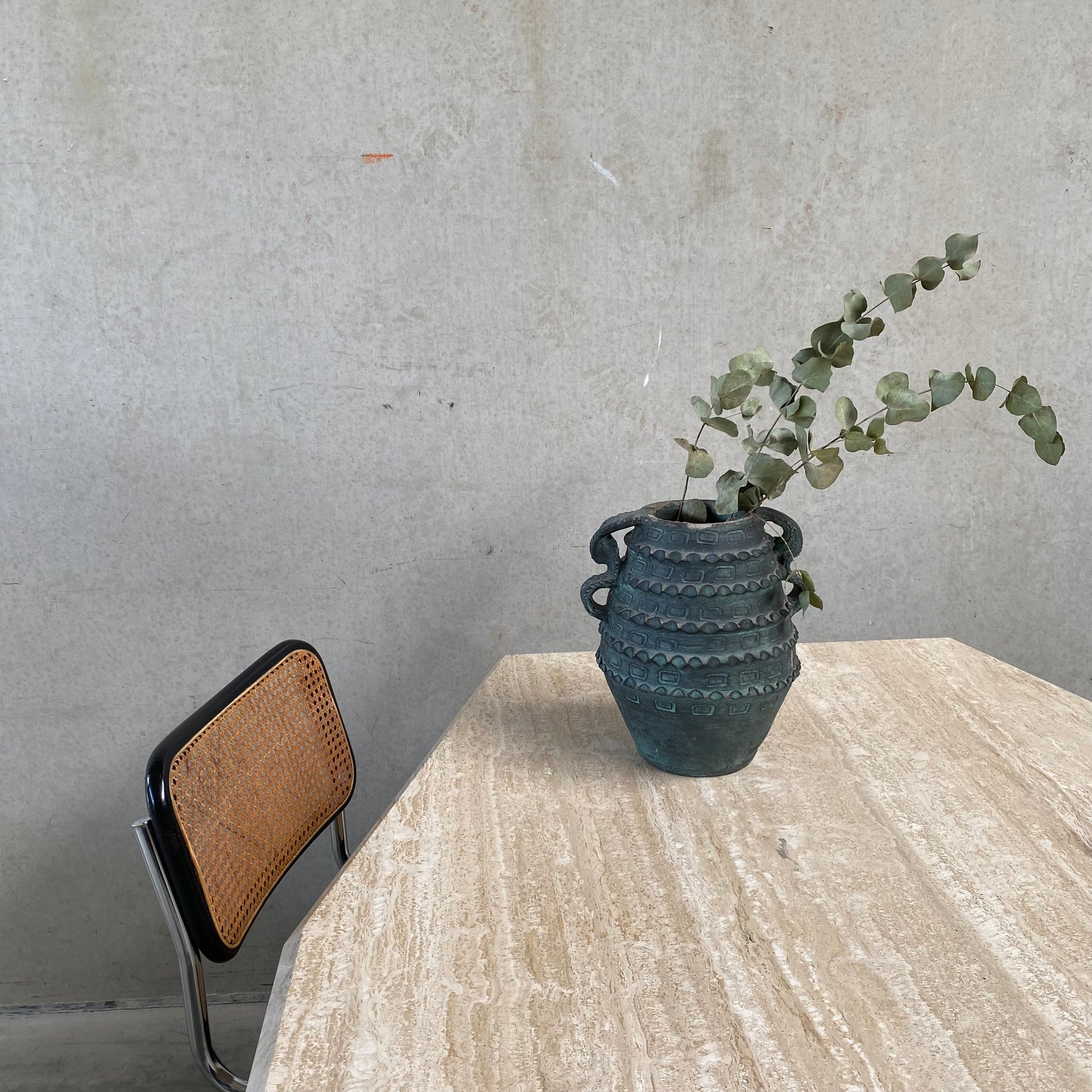 LARGE MID-CENTURY ITALIAN TRAVERTINE DINING TABLE, ITALY 1970S