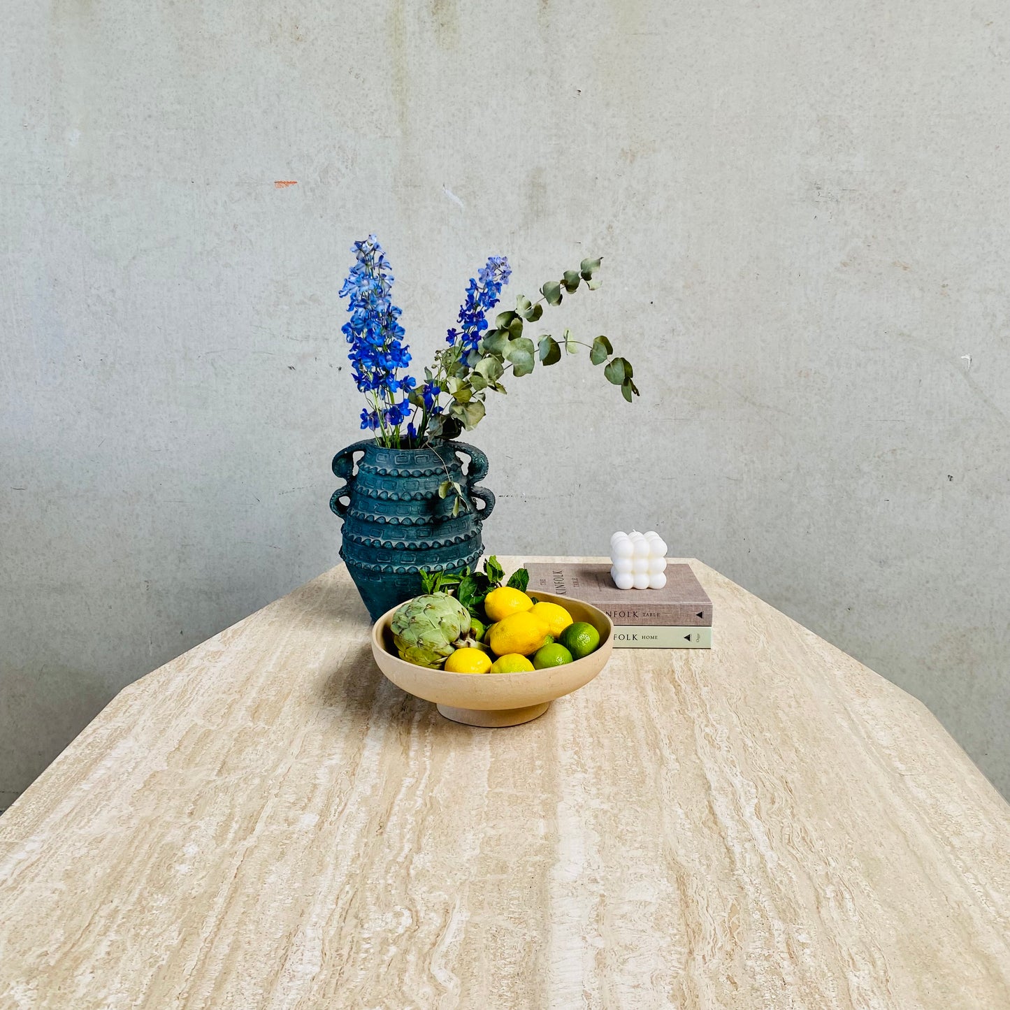 LARGE MID-CENTURY ITALIAN TRAVERTINE DINING TABLE, ITALY 1970S