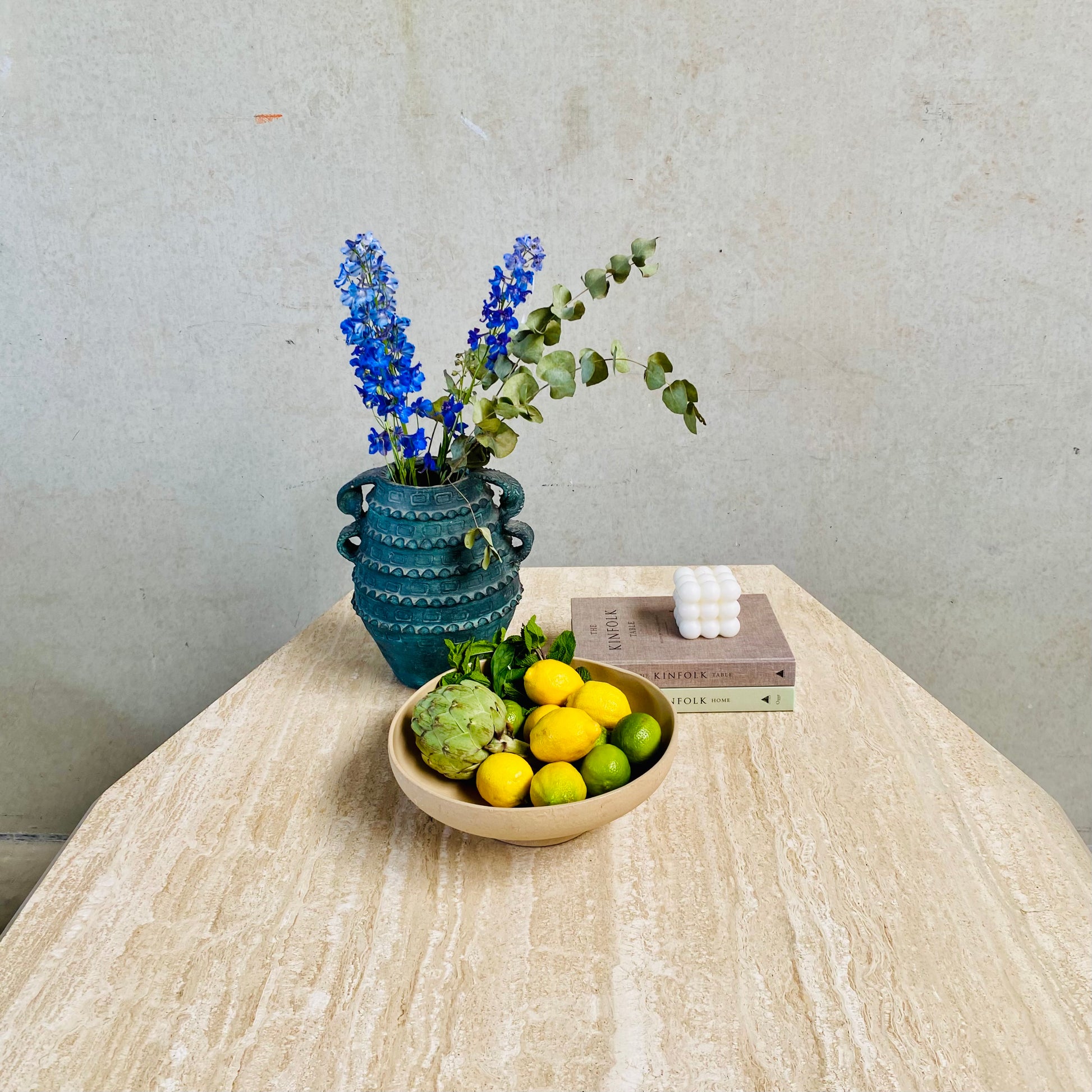 LARGE MID-CENTURY ITALIAN TRAVERTINE DINING TABLE, ITALY 1970S