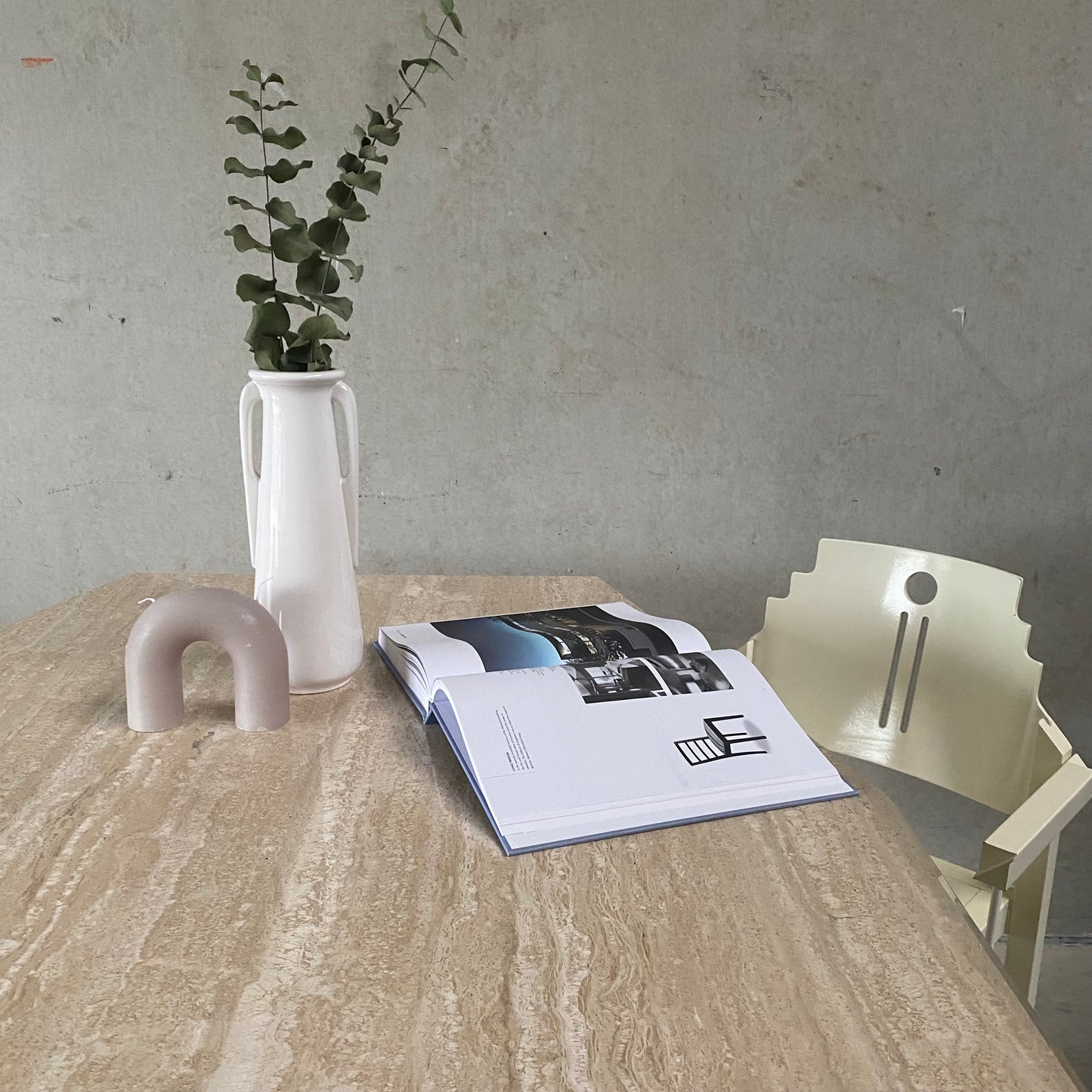 LARGE MID-CENTURY ITALIAN TRAVERTINE DINING TABLE, ITALY 1970S