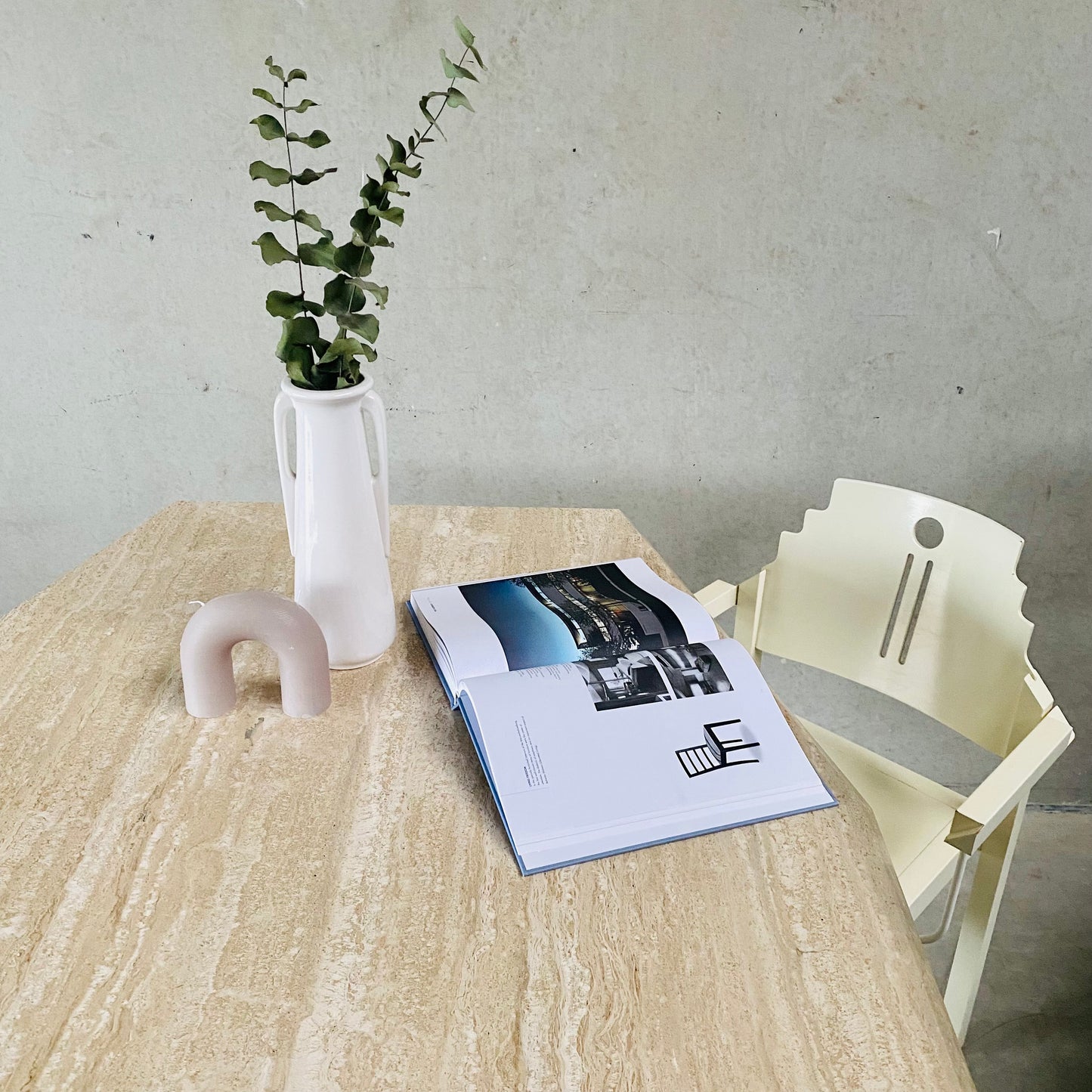 LARGE MID-CENTURY ITALIAN TRAVERTINE DINING TABLE, ITALY 1970S