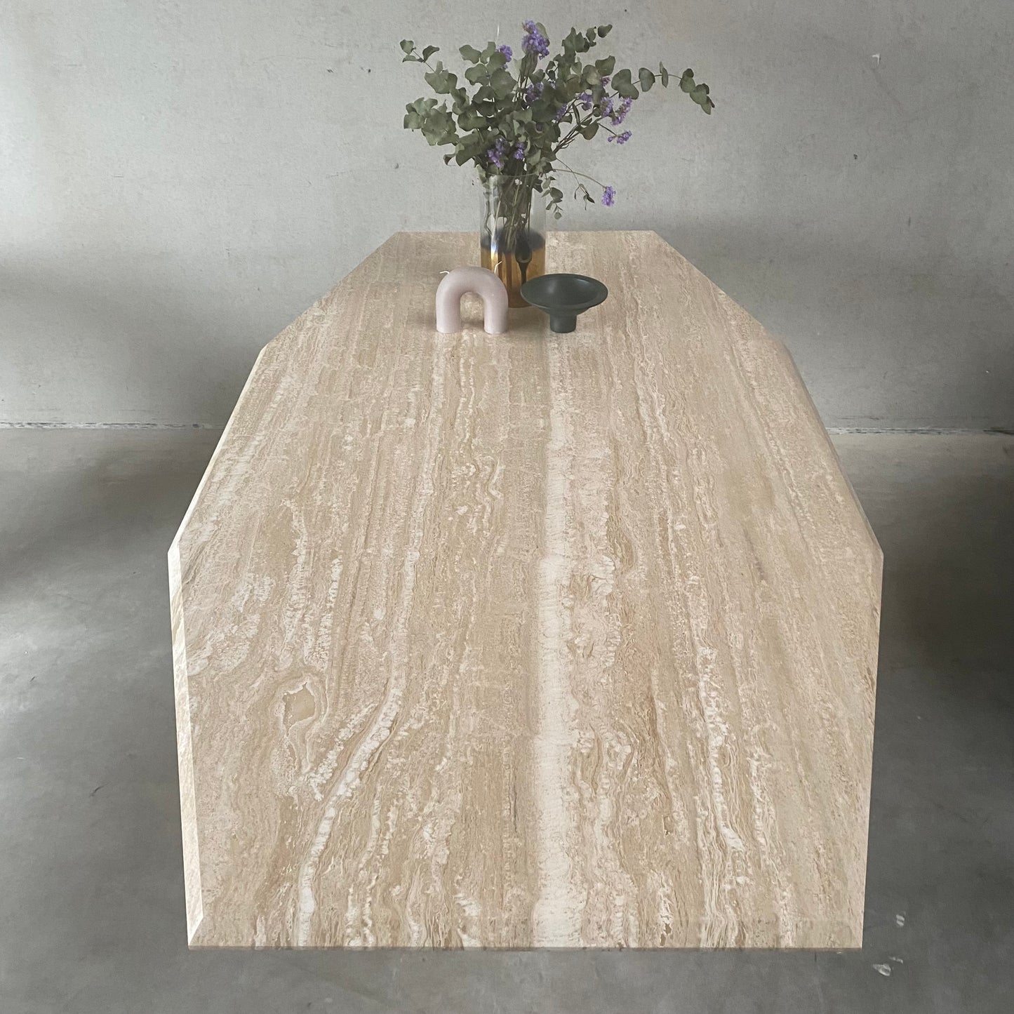 LARGE MID-CENTURY ITALIAN TRAVERTINE DINING TABLE, ITALY 1970S