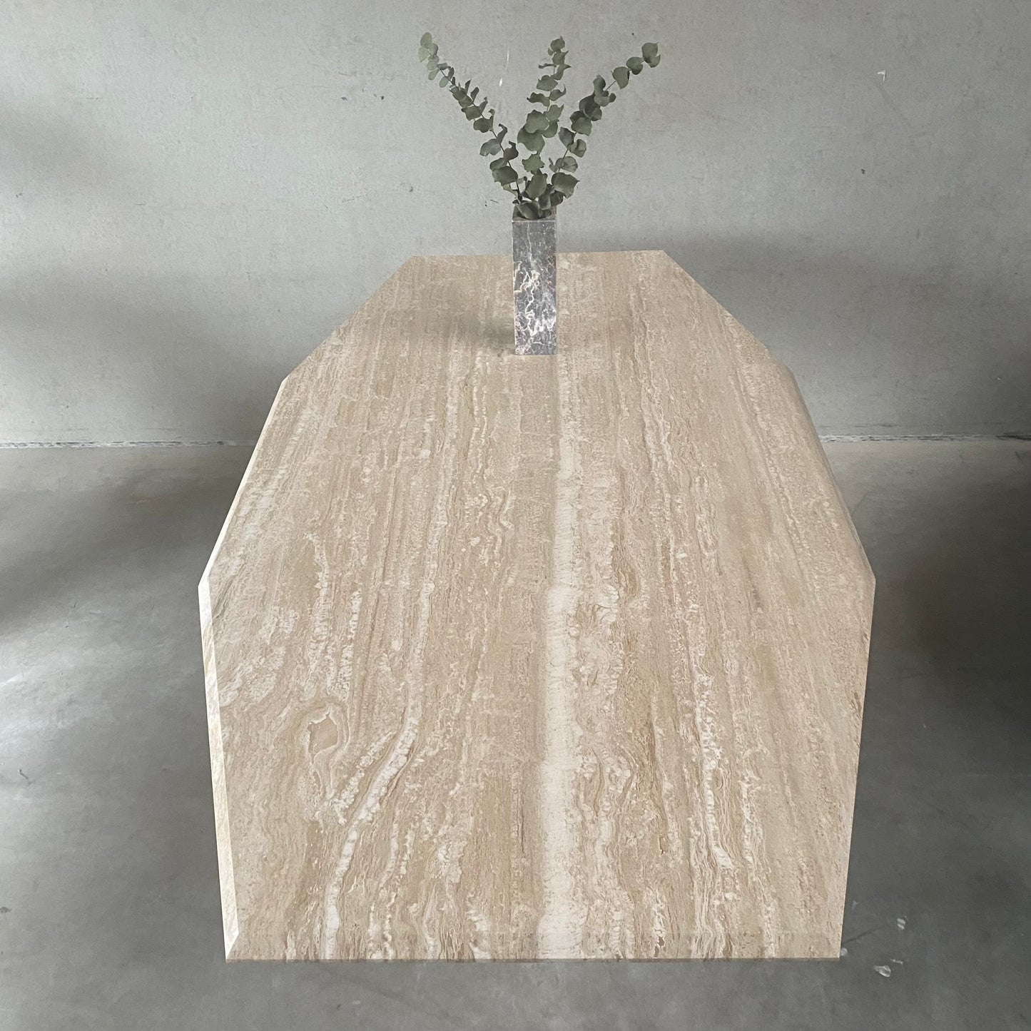 LARGE MID-CENTURY ITALIAN TRAVERTINE DINING TABLE, ITALY 1970S