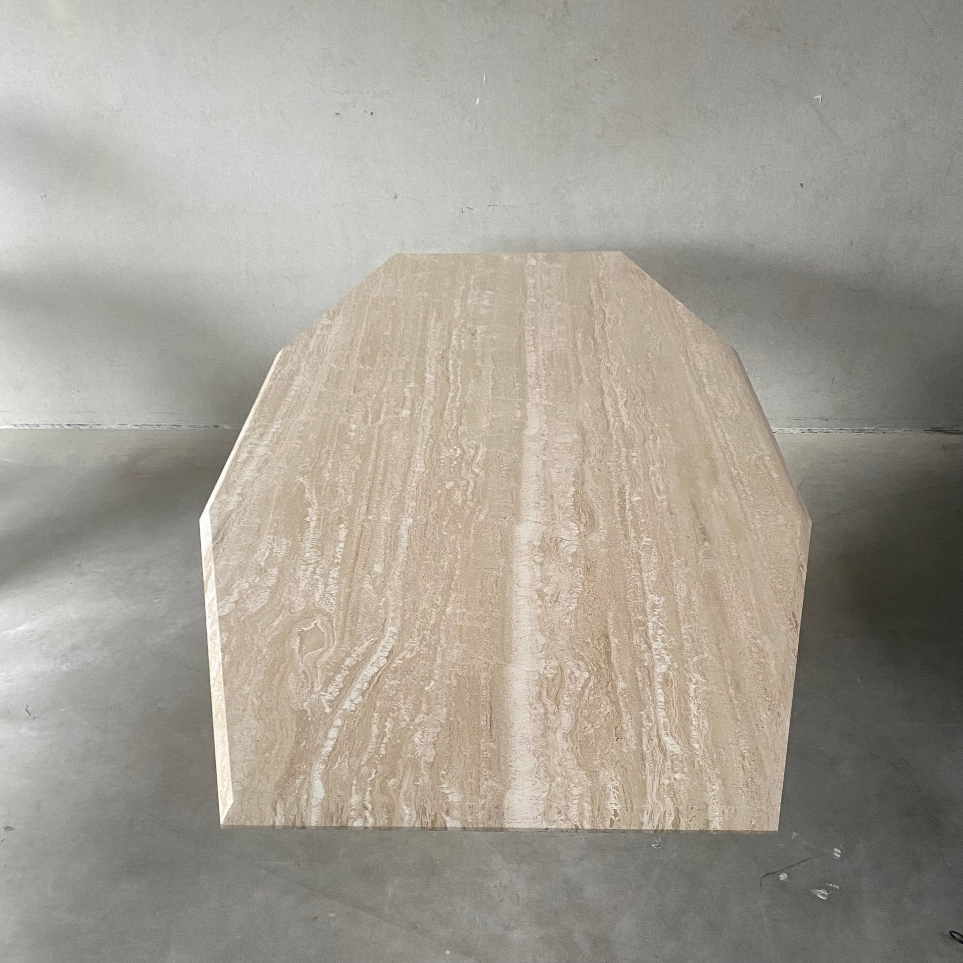 LARGE MID-CENTURY ITALIAN TRAVERTINE DINING TABLE, ITALY 1970S