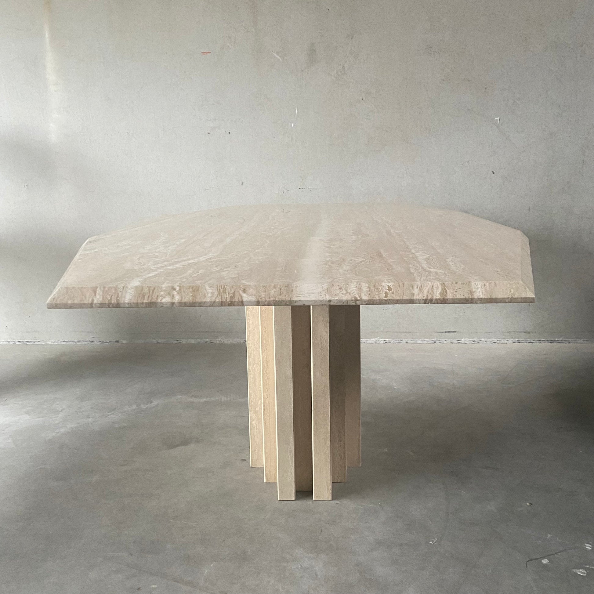 LARGE MID-CENTURY ITALIAN TRAVERTINE DINING TABLE, ITALY 1970S
