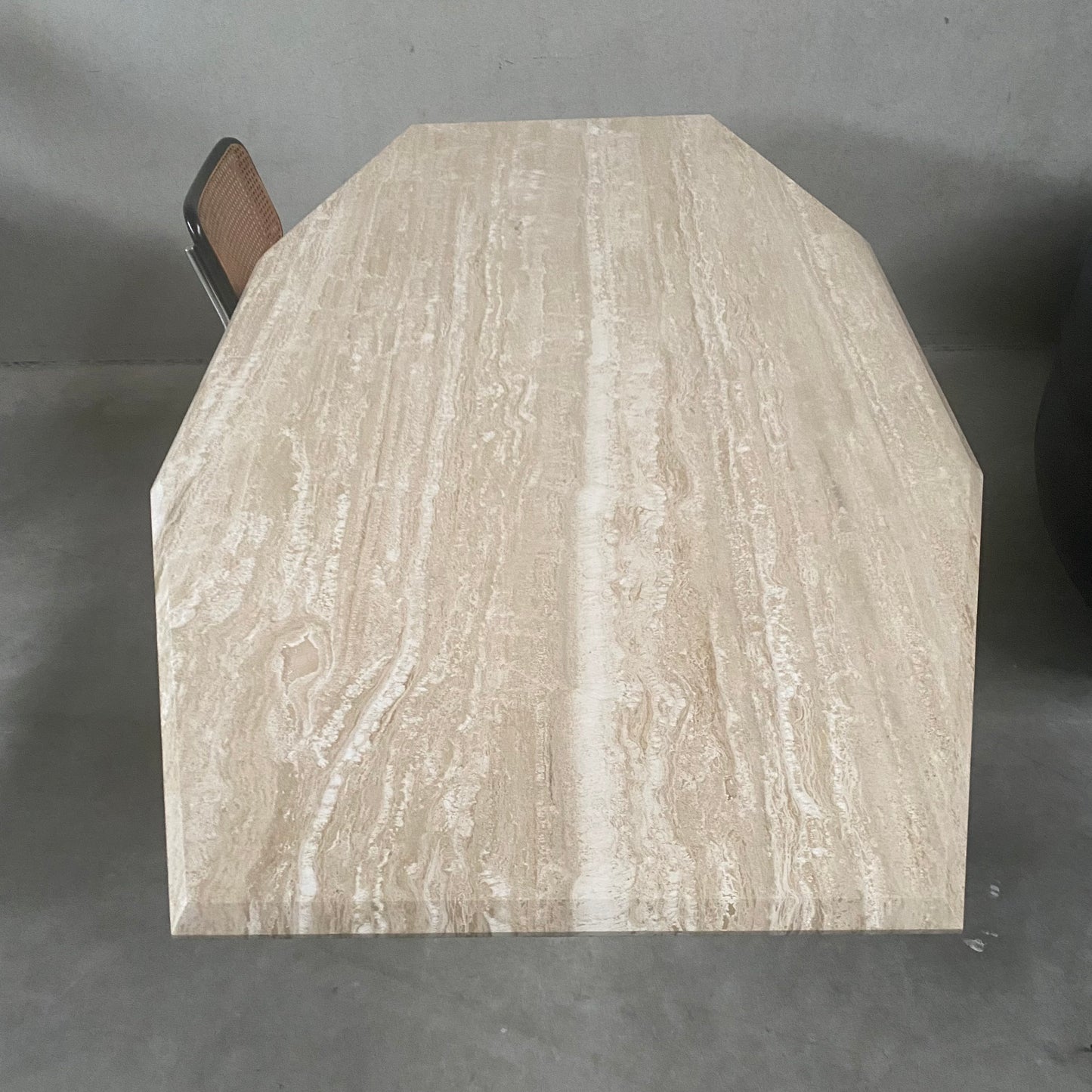 LARGE MID-CENTURY ITALIAN TRAVERTINE DINING TABLE, ITALY 1970S