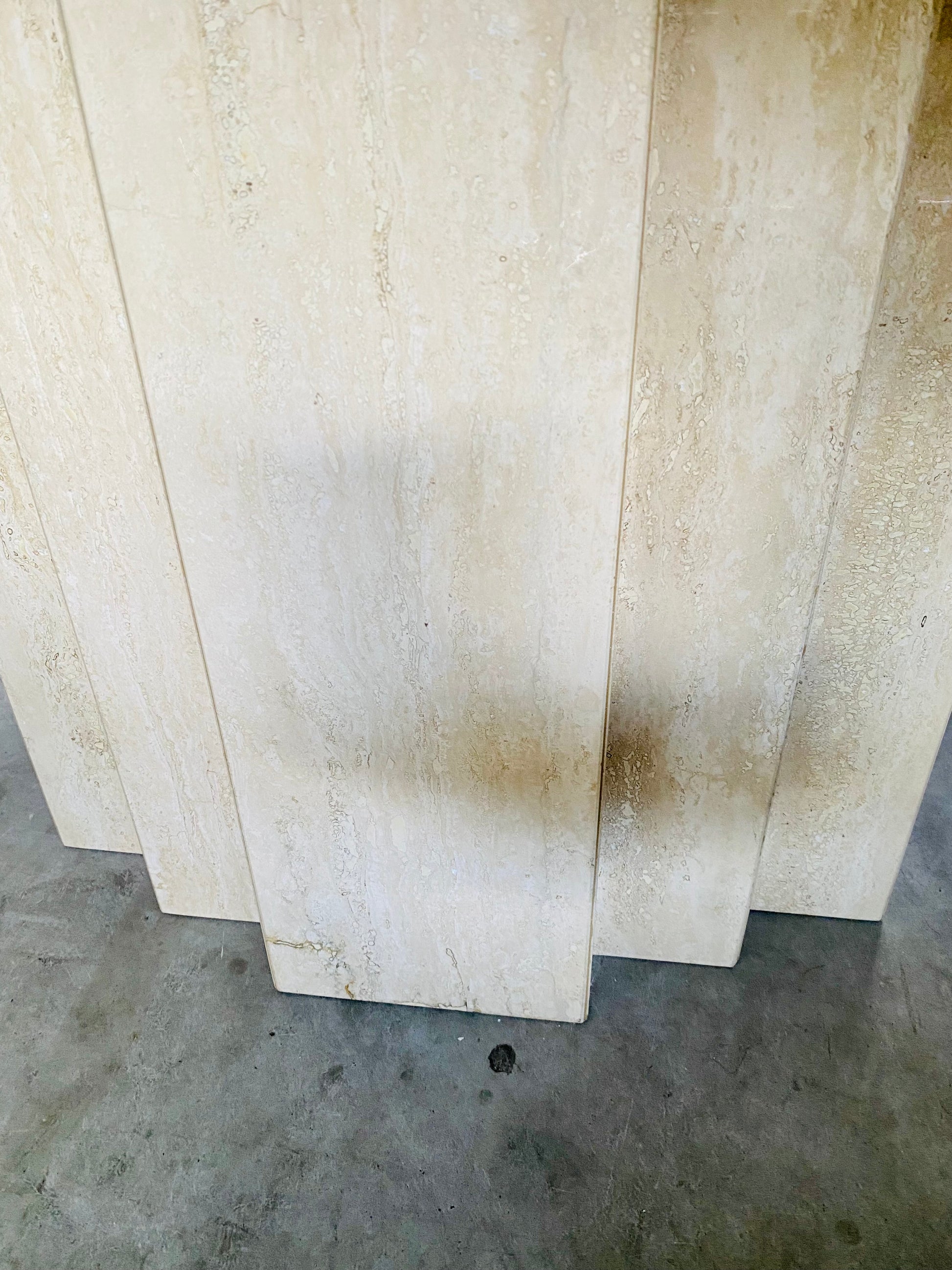 LARGE MID-CENTURY ITALIAN TRAVERTINE DINING TABLE, ITALY 1970S