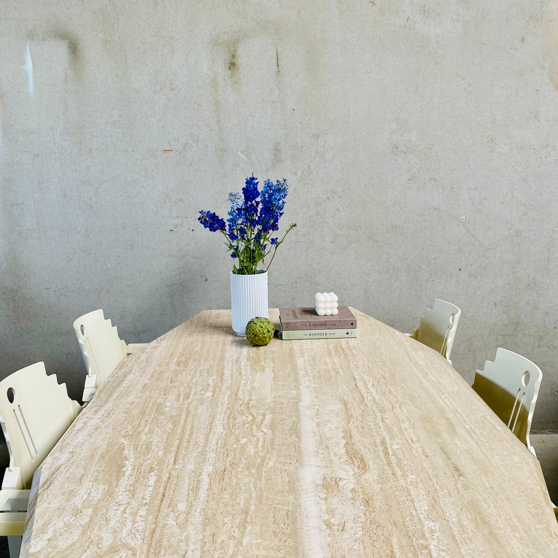 LARGE MID-CENTURY ITALIAN TRAVERTINE DINING TABLE, ITALY 1970S