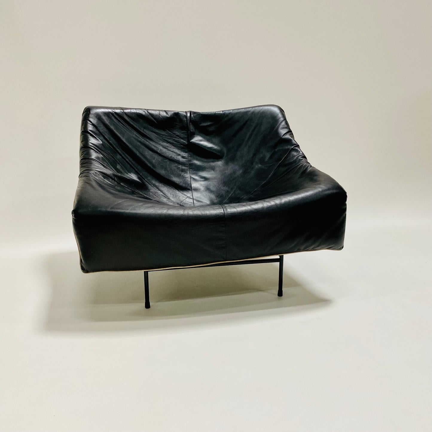 Schwarzer Ledersessel „Schmetterling“ von Gerard Van Den Berg für Montis Niederlande 1980
