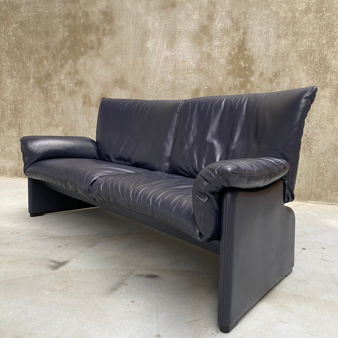 LEATHER PALMARIA 709 2-SEATER SOFA BY VICO MAGISTRETTI FOR CASSINA, ITALY 1970S