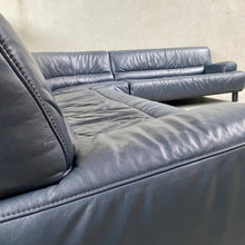 Load image into Gallery viewer, MASSIVE GREY/BLUE LEATHER &quot;DS-18&quot; SECTIONAL CORNER SOFA BY DE SEDE DESIGN TEAM, SWITZERLAND 1980S
