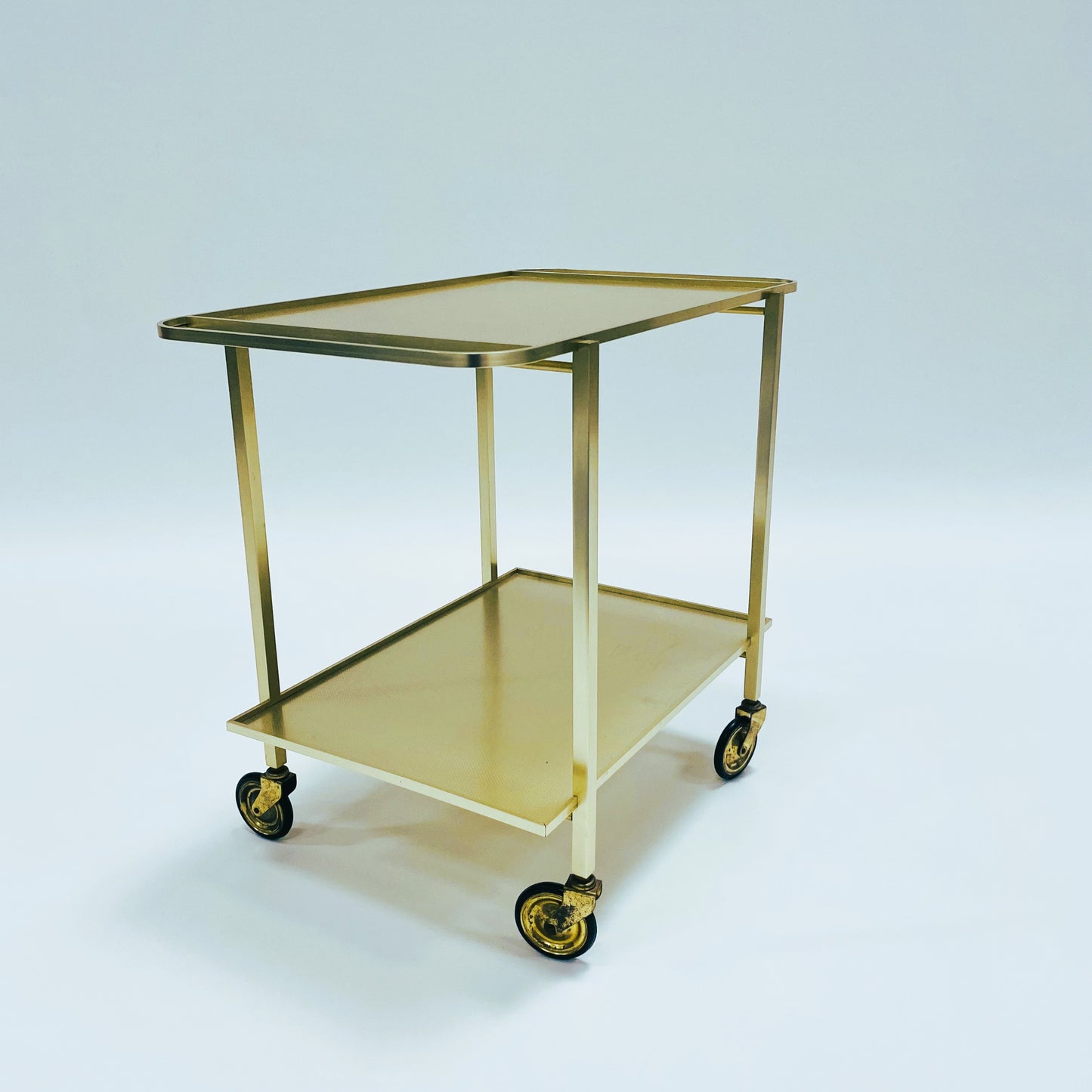 Mid-Century Modern Gold Aluminium Barwagen von Werkenswurf Sihlmetall, Schweiz 1970