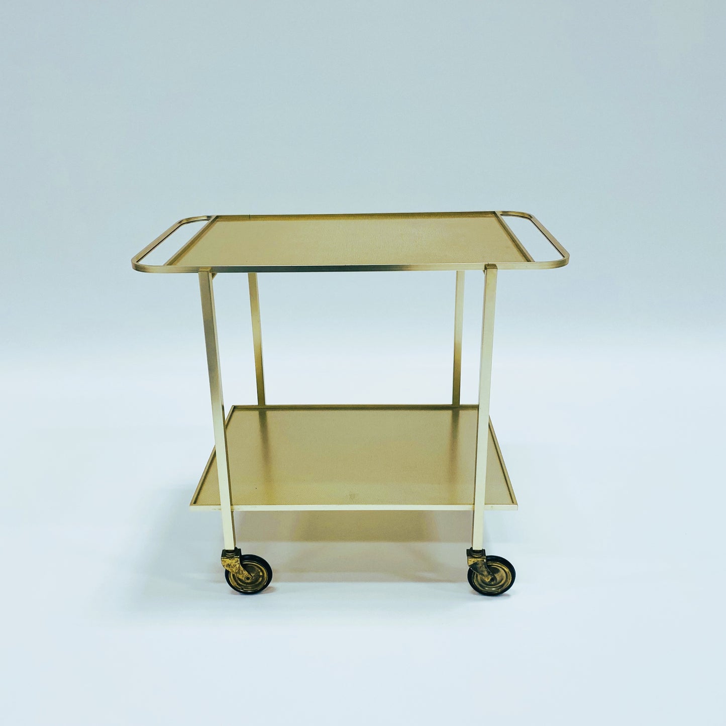 Mid-Century Modern Gold Aluminium Barwagen von Werkenswurf Sihlmetall, Schweiz 1970