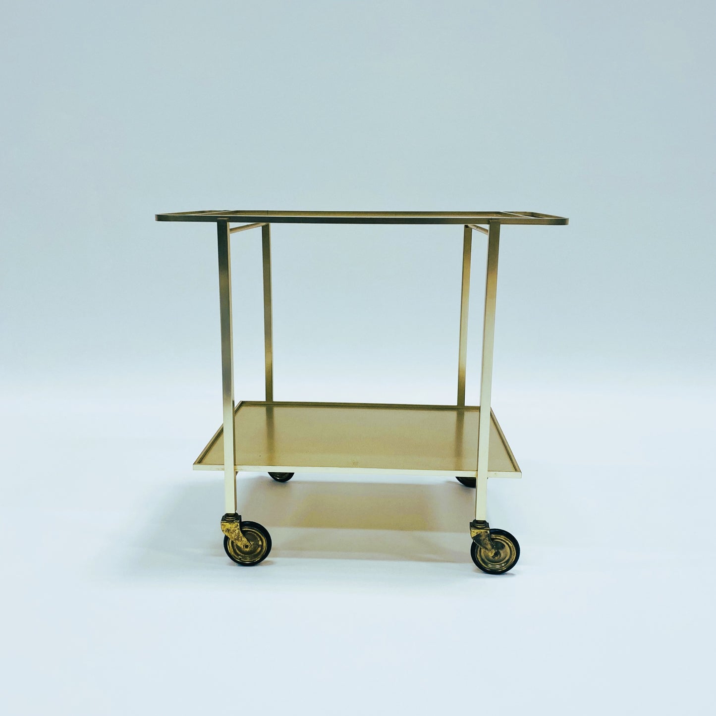Mid-Century Modern Gold Aluminium Barwagen von Werkenswurf Sihlmetall, Schweiz 1970