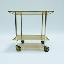 Load image into Gallery viewer, Mid-century Modern Gold Aluminum Bar Cart by Werkenswurf Sihlmetall, Switserland 1970
