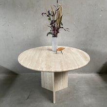 Load image into Gallery viewer, Mid-century Round Italian Design Travertine Dining Table, Italy 1970
