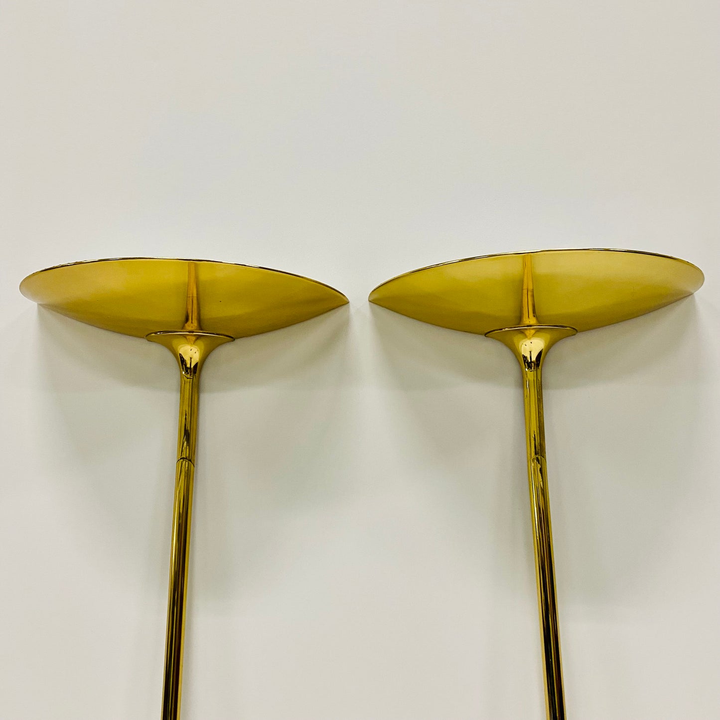 2 x Florian Schulz Messing-Wandleuchten, Deutschland 1970