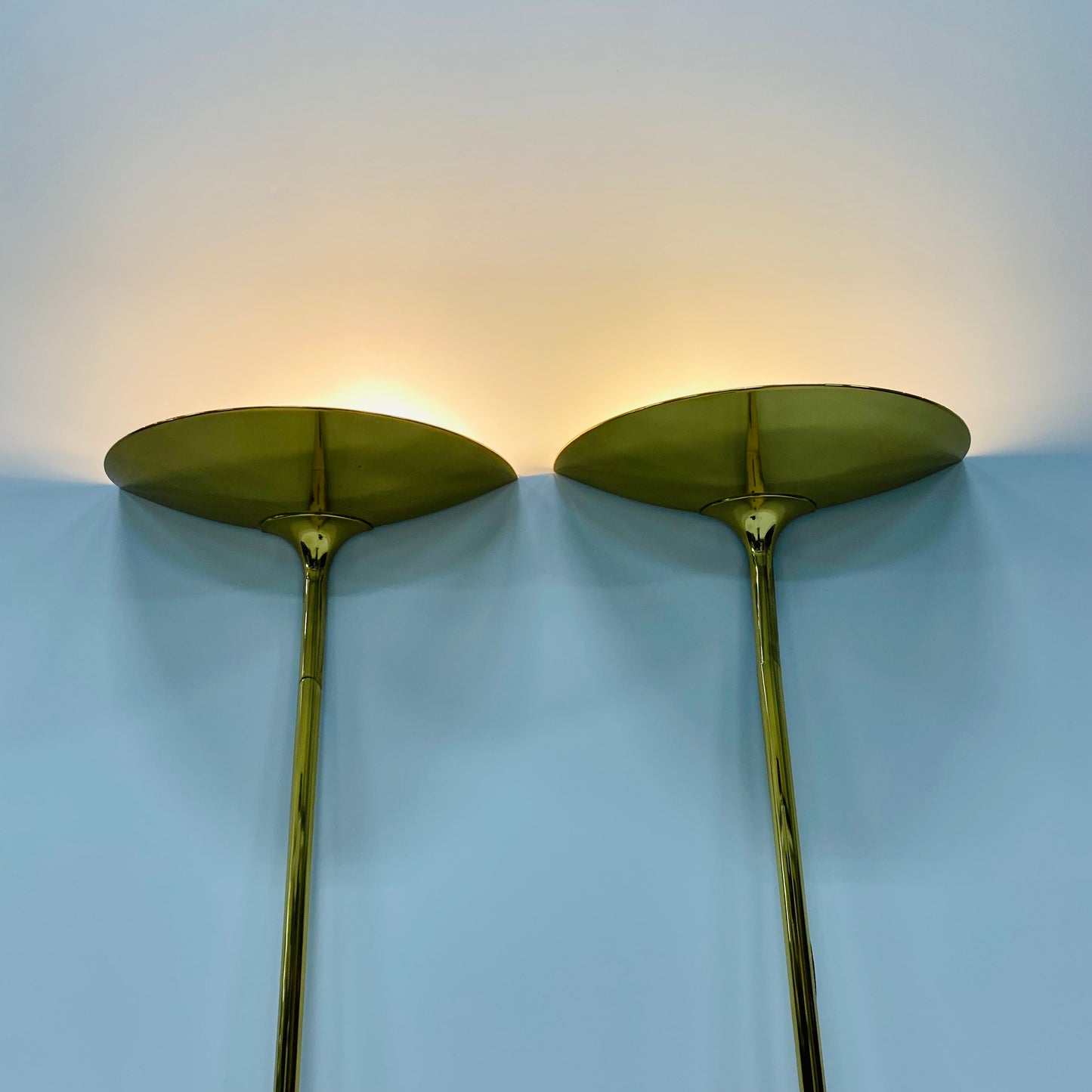 2 x Florian Schulz Messing-Wandleuchten, Deutschland 1970