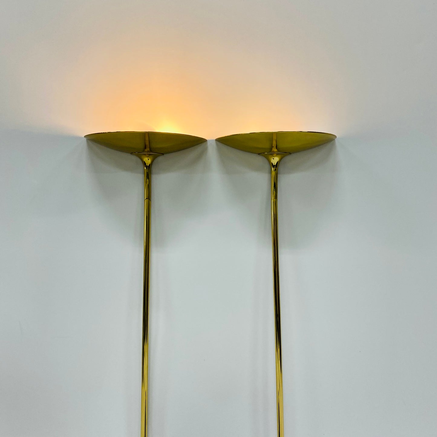 2 x Florian Schulz Messing-Wandleuchten, Deutschland 1970