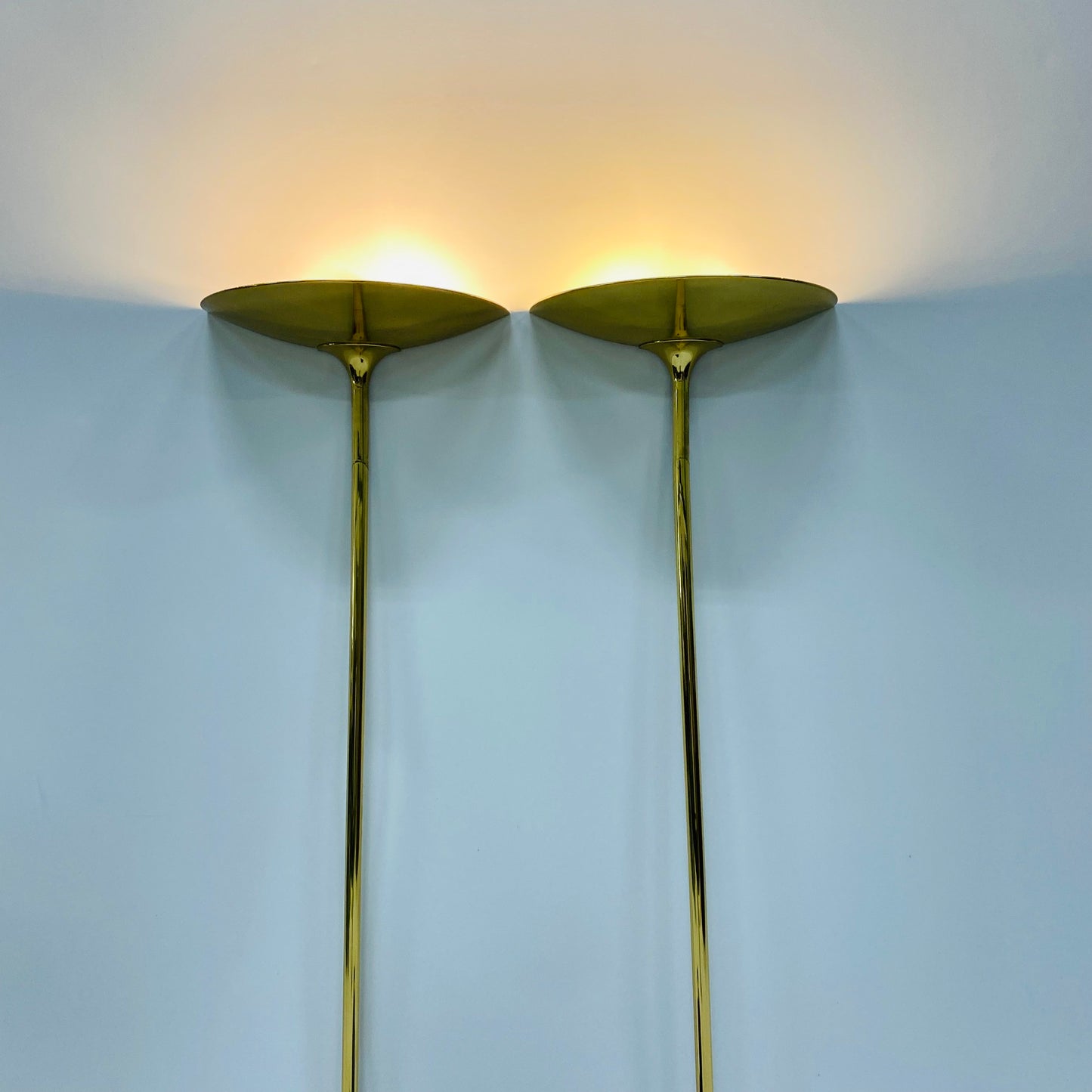 2 x Florian Schulz Messing-Wandleuchten, Deutschland 1970