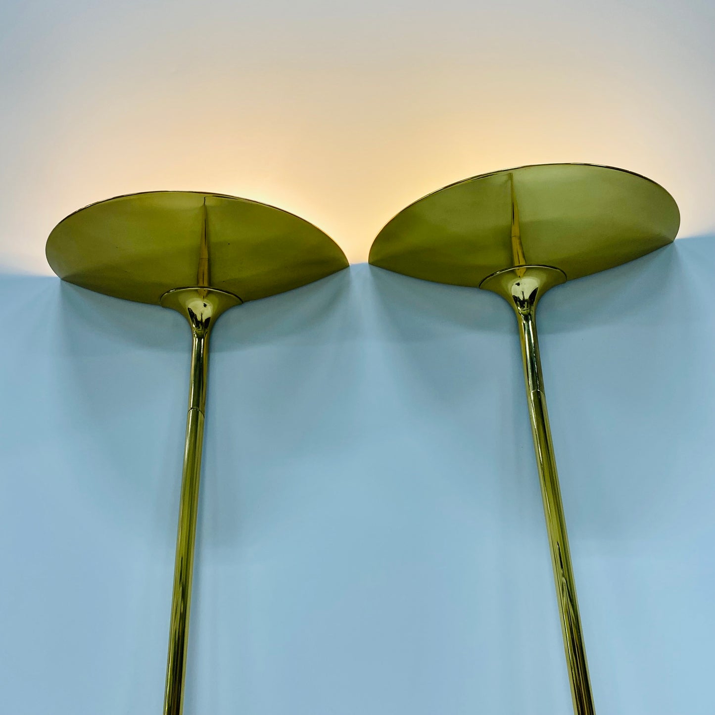 2 x Florian Schulz Messing-Wandleuchten, Deutschland 1970