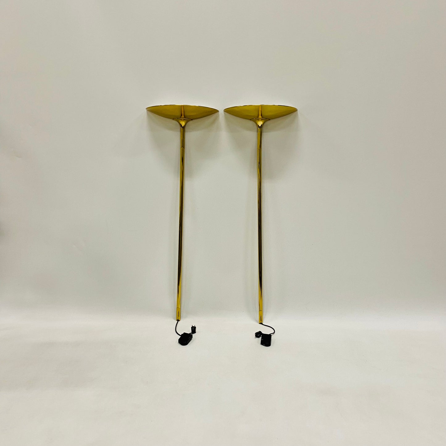 2 x Florian Schulz Messing-Wandleuchten, Deutschland 1970