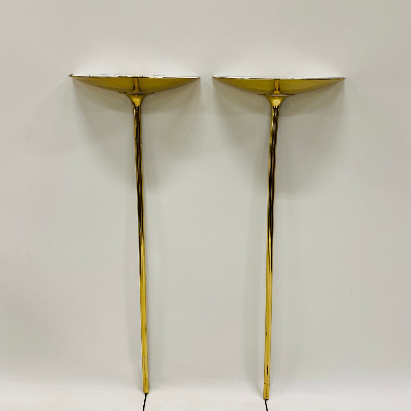 2 x Florian Schulz Messing-Wandleuchten, Deutschland 1970