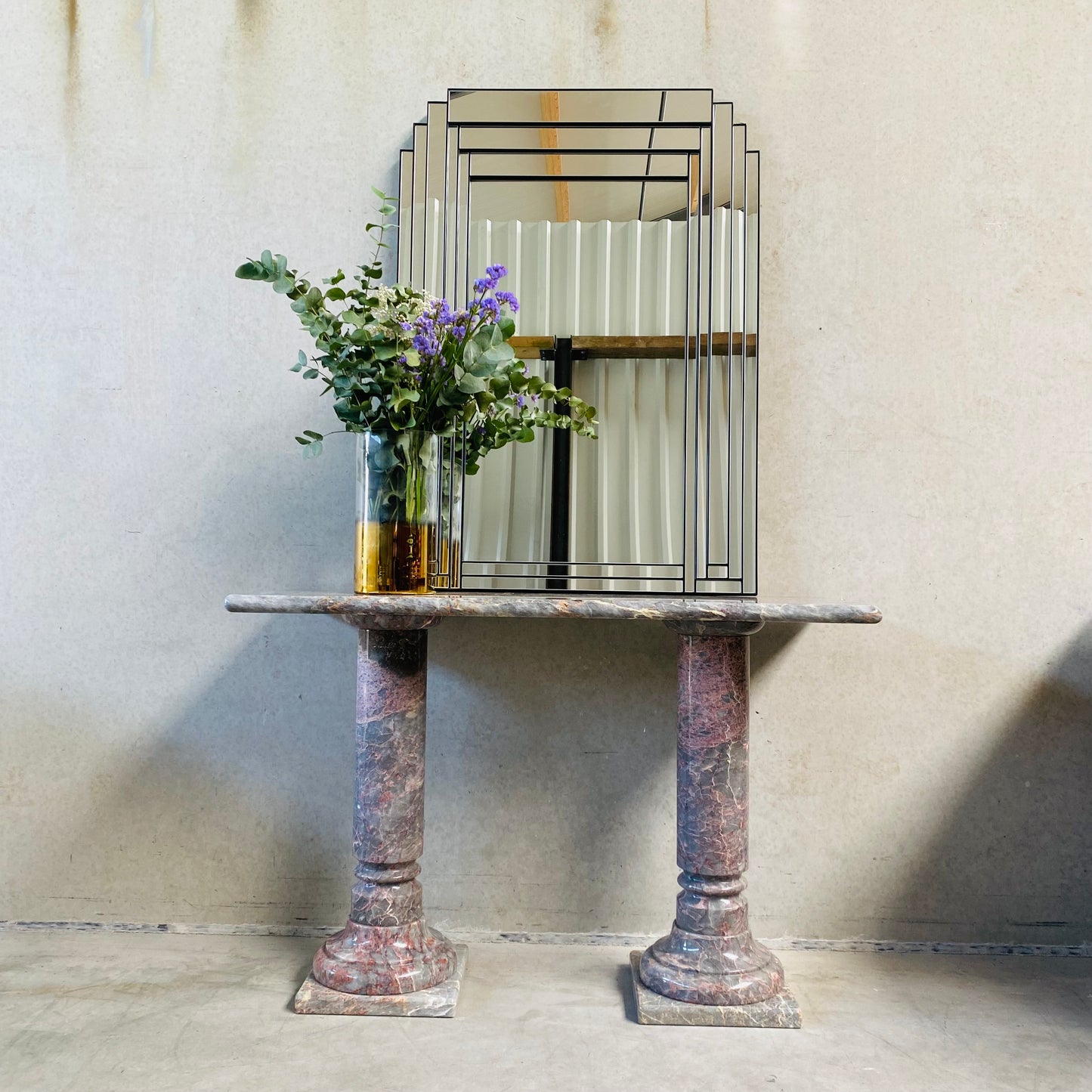 SOLID POLISHED SALOME MARBLE SIDE TABLE, 1980S