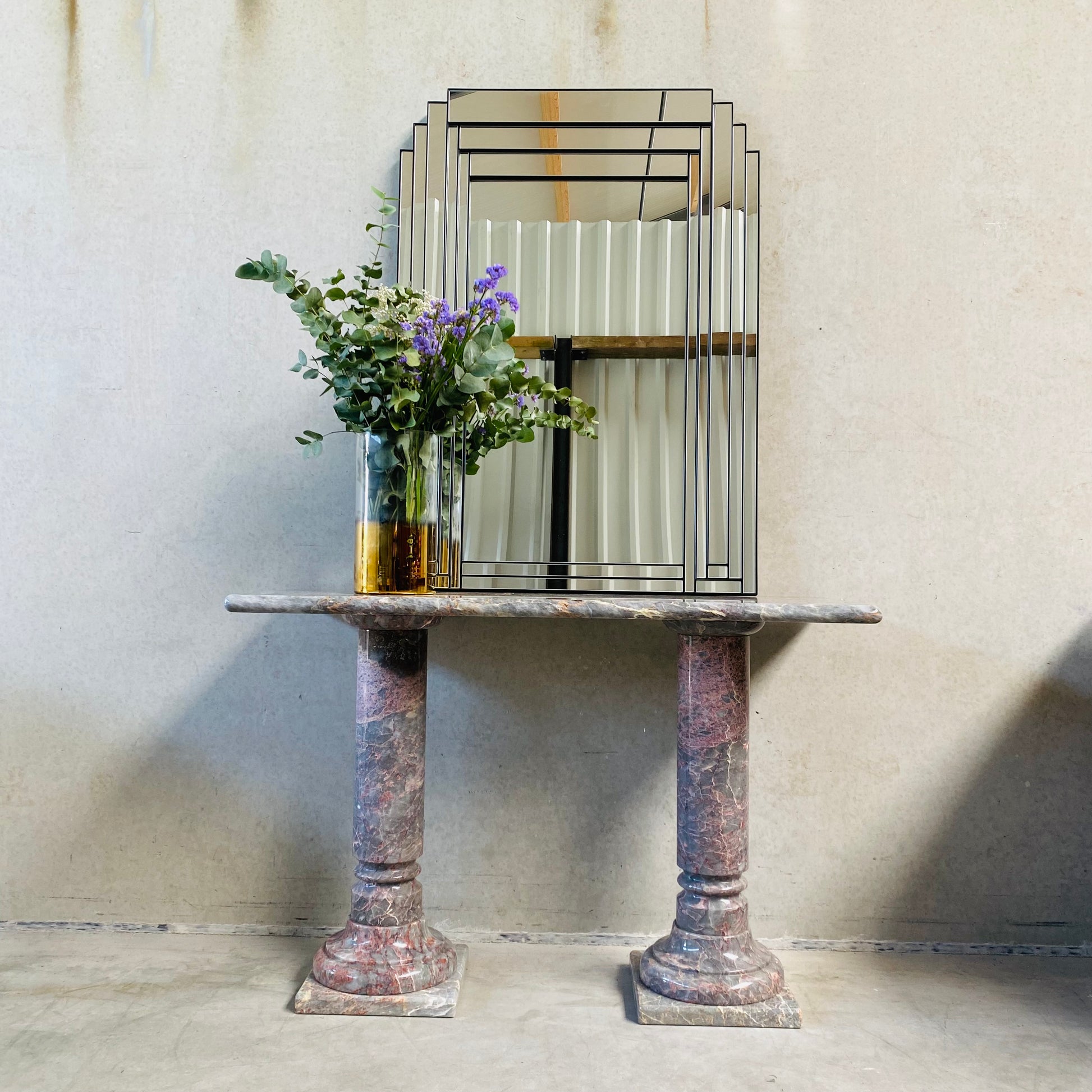 SOLID POLISHED SALOME MARBLE SIDE TABLE, 1980S