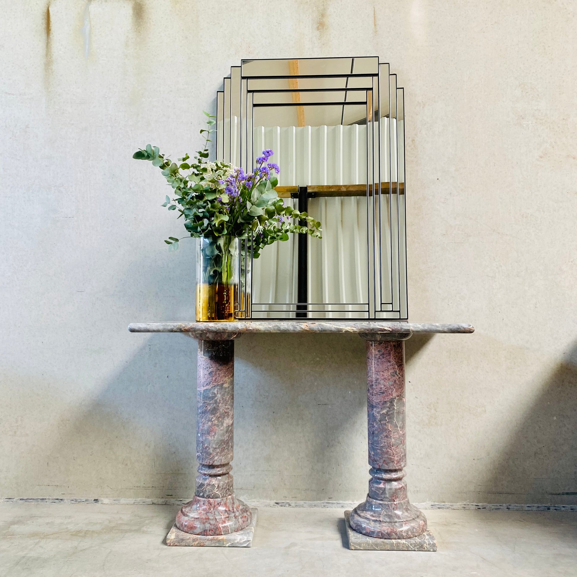 SOLID POLISHED SALOME MARBLE SIDE TABLE, 1980S