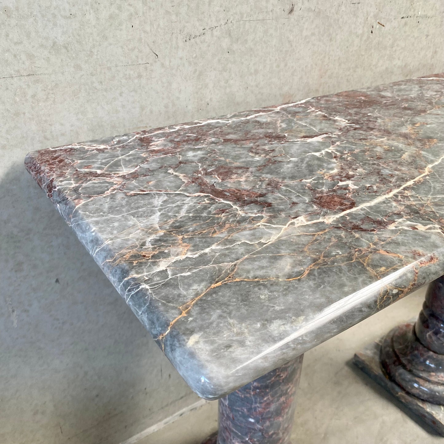 SOLID POLISHED SALOME MARBLE SIDE TABLE, 1980S
