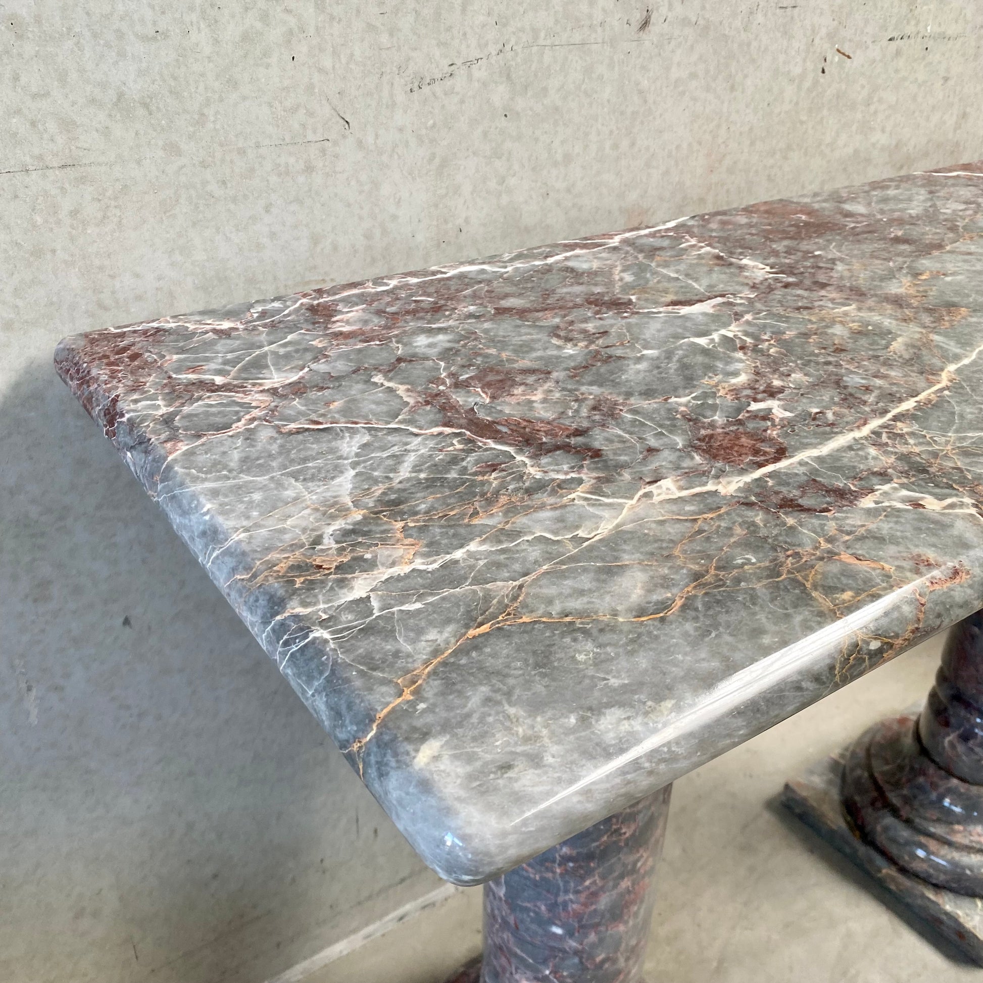 SOLID POLISHED SALOME MARBLE SIDE TABLE, 1980S