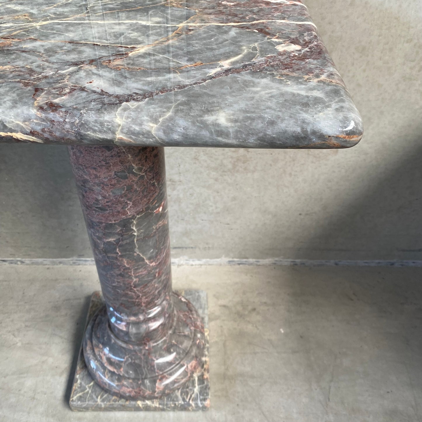 SOLID POLISHED SALOME MARBLE SIDE TABLE, 1980S