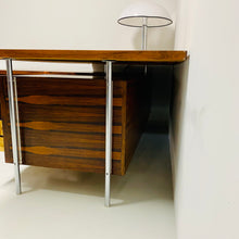 Load image into Gallery viewer, MID-CENTURY ROSEWOOD AND LEATHER EXECUTIVE DESK BY SVEN IVAR DYSTHE FOR DOKKA MOBLER, NORWAY 1960S
