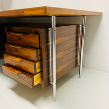 Load image into Gallery viewer, MID-CENTURY ROSEWOOD AND LEATHER EXECUTIVE DESK BY SVEN IVAR DYSTHE FOR DOKKA MOBLER, NORWAY 1960S

