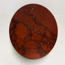 Load image into Gallery viewer, LARGE OX-BLOOD RED &#39;ROSSO LEVANTO&#39; OVAL MARBLE COFFEE TABLE TABLE, ITALY 1970S 
