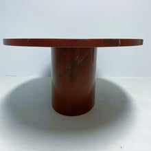 Load image into Gallery viewer, LARGE OX-BLOOD RED &#39;ROSSO LEVANTO&#39; OVAL MARBLE COFFEE TABLE TABLE, ITALY 1970S 
