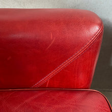 Load image into Gallery viewer, OX-BLOOD RED LEATHER LOUNGE CHAIRS &quot;BERGÈRE&quot; BY BAXTER, ITALY
