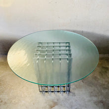 Load image into Gallery viewer, PIERRE CARDIN SCULPTURAL DINING TABLE IN GLASS AND METAL, FRANCE 1970S
