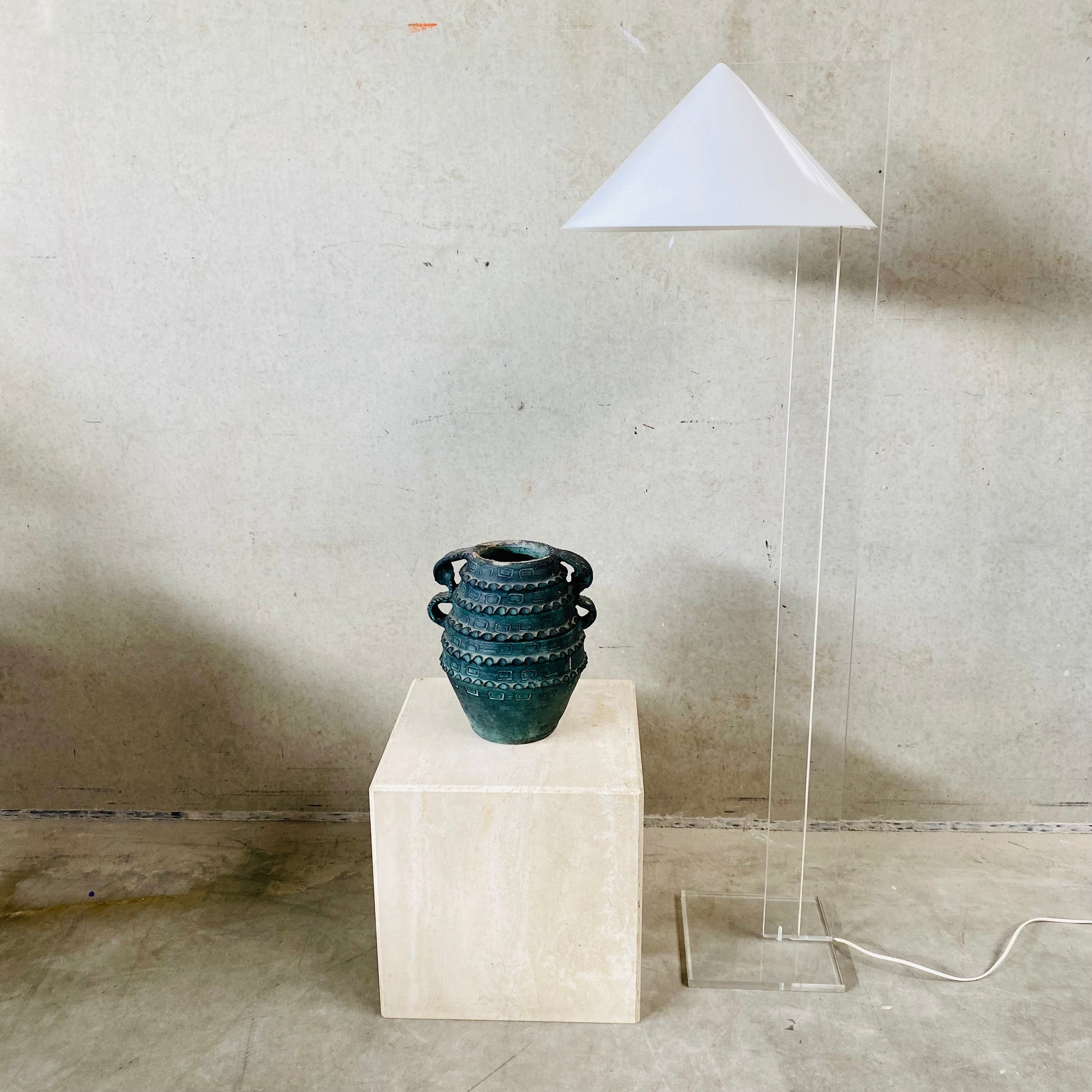 PLEXIGLASS PERSPEX FLOOR LAMP 'CONE' HARCO LOOR HAARLEM, NETHERLANDS 1970S
