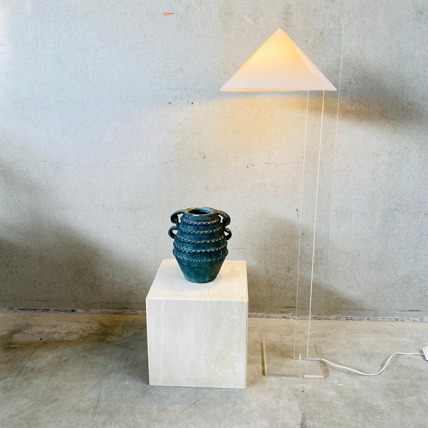 PLEXIGLASS PERSPEX FLOOR LAMP 'CONE' HARCO LOOR HAARLEM, NETHERLANDS 1970S