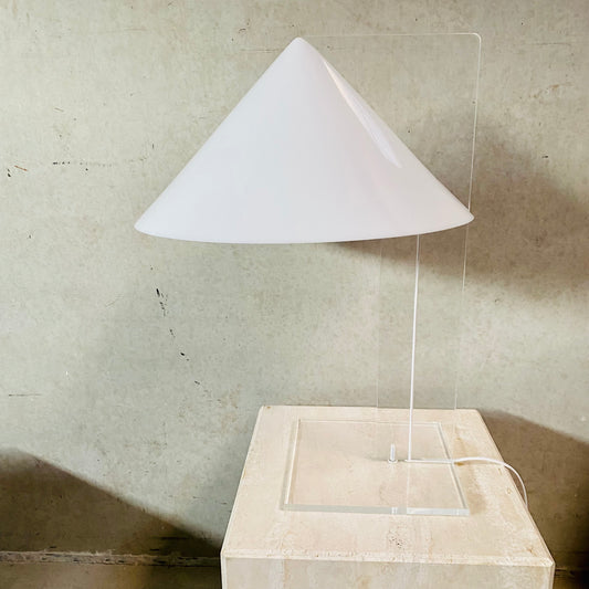 PLEXIGLASS PERSPEX TABLE LAMP 'CONE' HARCO LOOR HAARLEM, NETHERLANDS 1970S 