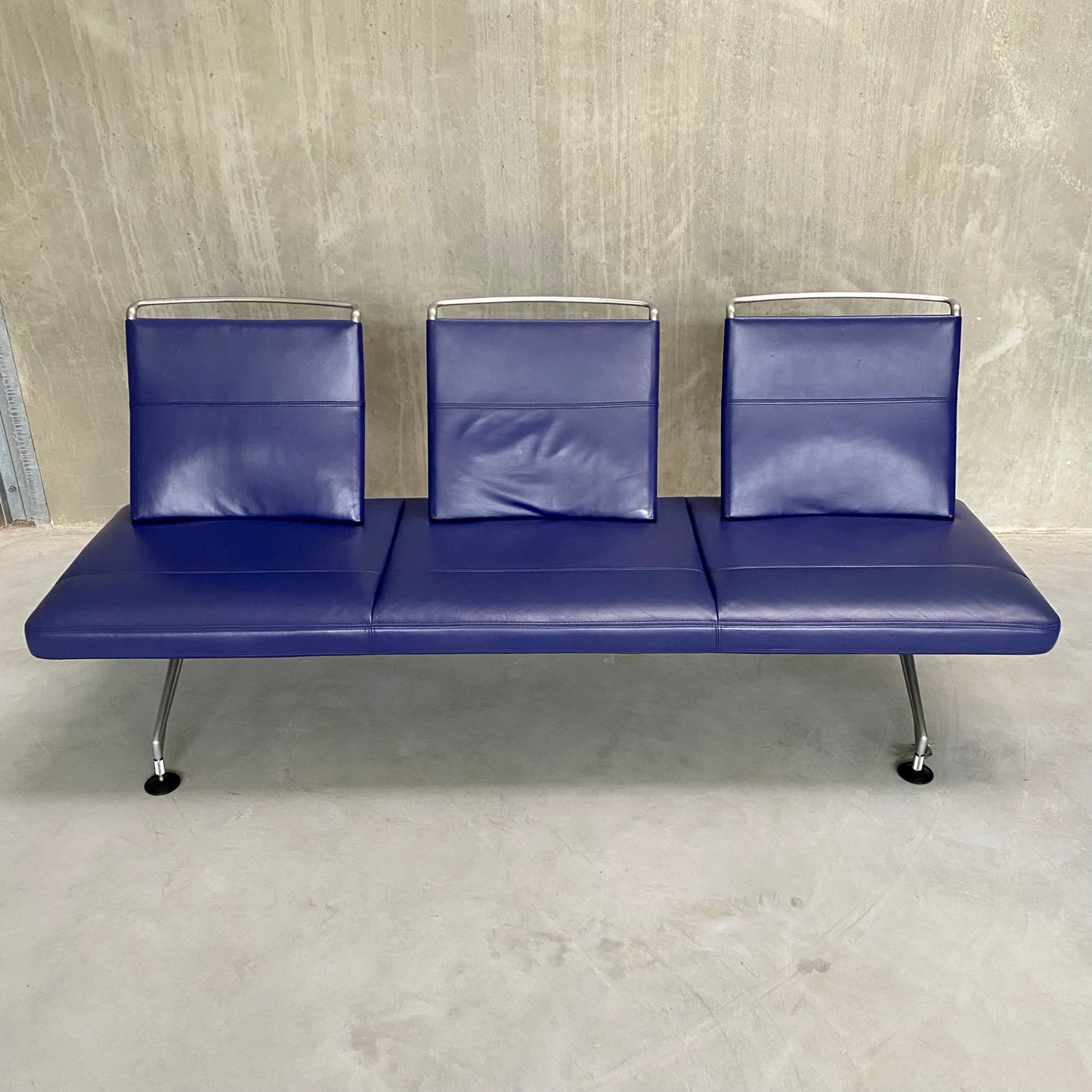 LEATHER LOUNGE SEATING "AREA" SOFA BY ANTONIO CITTERIO FOR VITRA, SWITZERLAND 1990s