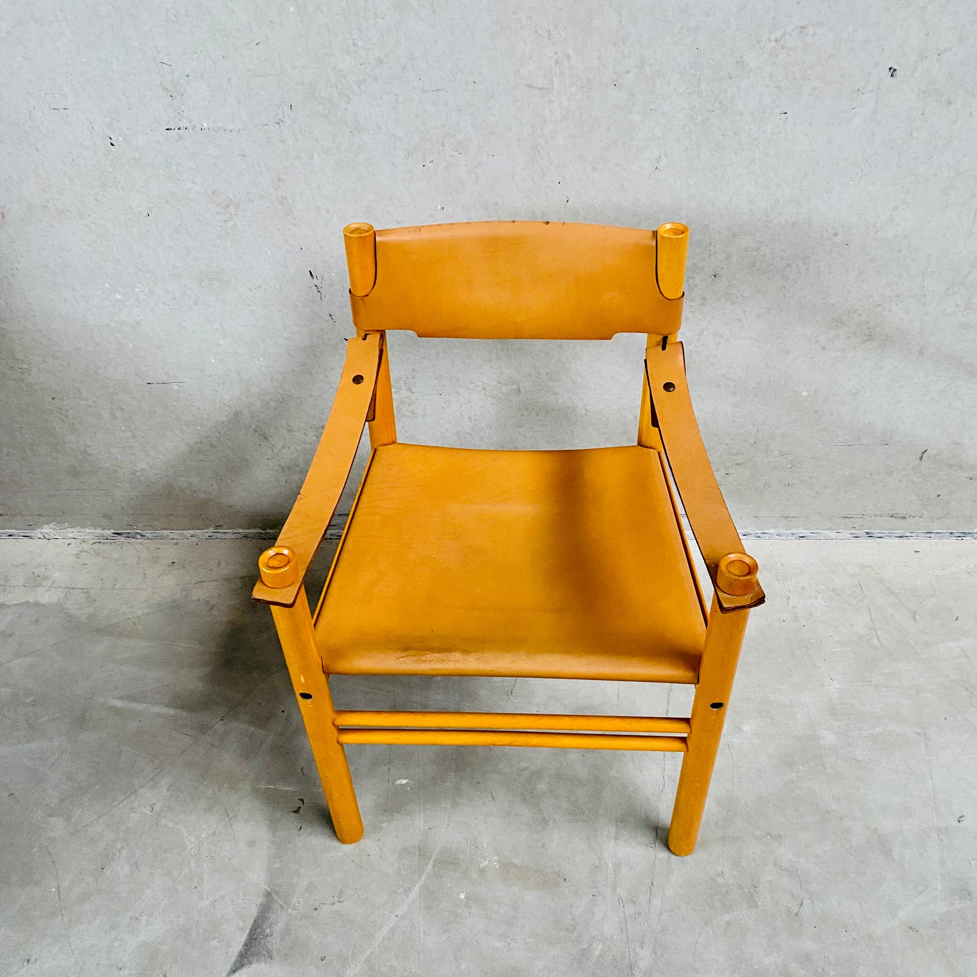 LEATHER SAFARI CHAIR SEDIE IBISCO, ITALY 1970S