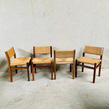 Load image into Gallery viewer, 4 &#39;se82&#39; Wengé &amp; Wicker Dining Chairs by Martin Visser &amp; Walter Antonis for &#39;t Spectrum, Netherlands 1960
