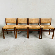 Load image into Gallery viewer, 4 &#39;se82&#39; Wengé &amp; Wicker Dining Chairs by Martin Visser &amp; Walter Antonis for &#39;t Spectrum, Netherlands 1960
