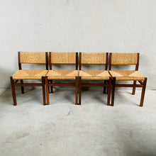 Load image into Gallery viewer, 4 &#39;se82&#39; Wengé &amp; Wicker Dining Chairs by Martin Visser &amp; Walter Antonis for &#39;t Spectrum, Netherlands 1960
