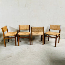 Load image into Gallery viewer, 4 &#39;se82&#39; Wengé &amp; Wicker Dining Chairs by Martin Visser &amp; Walter Antonis for &#39;t Spectrum, Netherlands 1960

