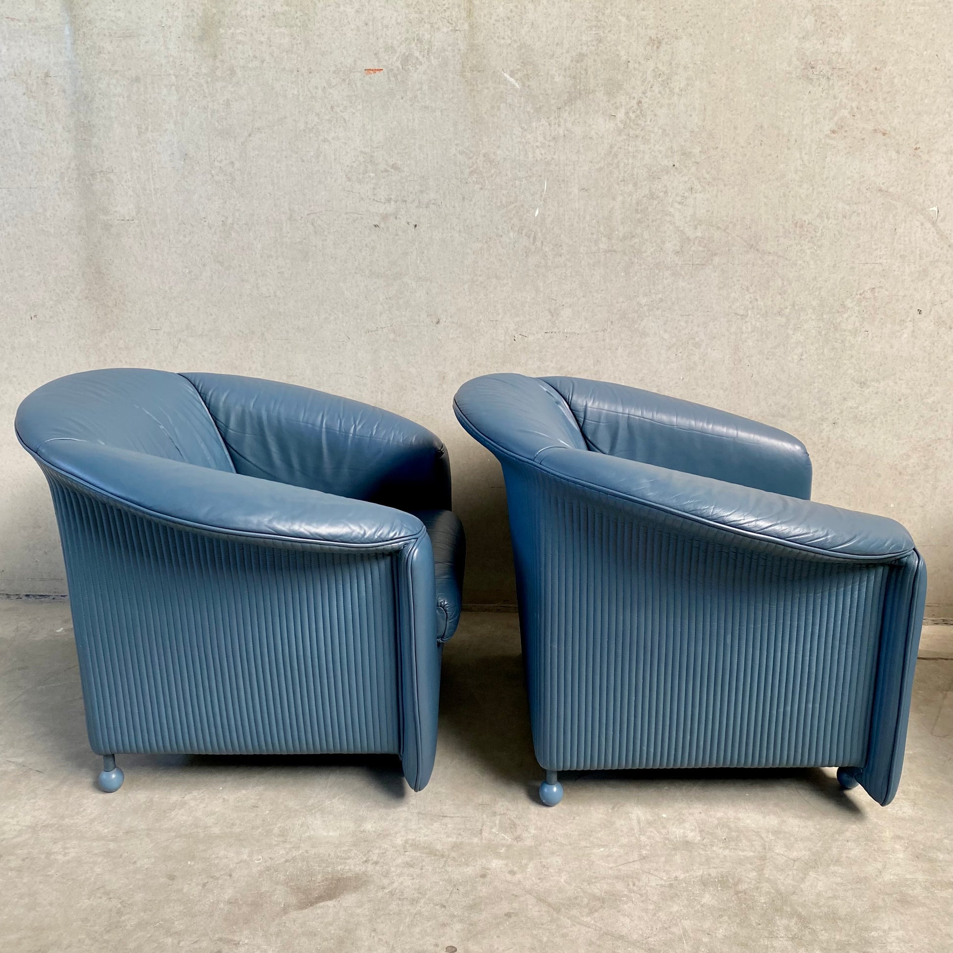 SET OF 2 LEATHER ARM CHAIRS BY PAOLO PIVA FOR WITTMANN, AUSTRIA 1980S