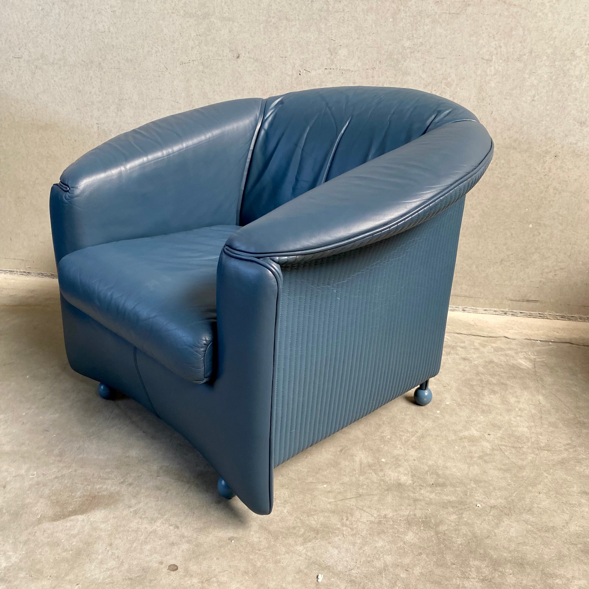 SET OF 2 LEATHER ARM CHAIRS BY PAOLO PIVA FOR WITTMANN, AUSTRIA 1980S